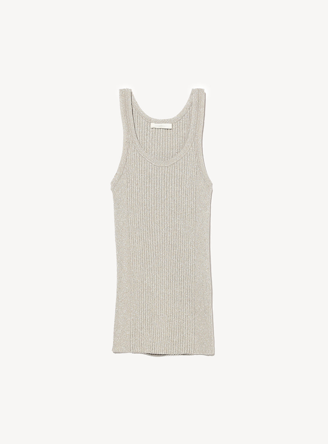 Grey ribbed glitter tank top.