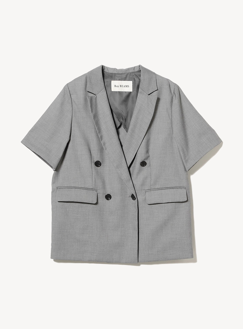 4-Button Double-Breasted Half-Sleeve Jacket