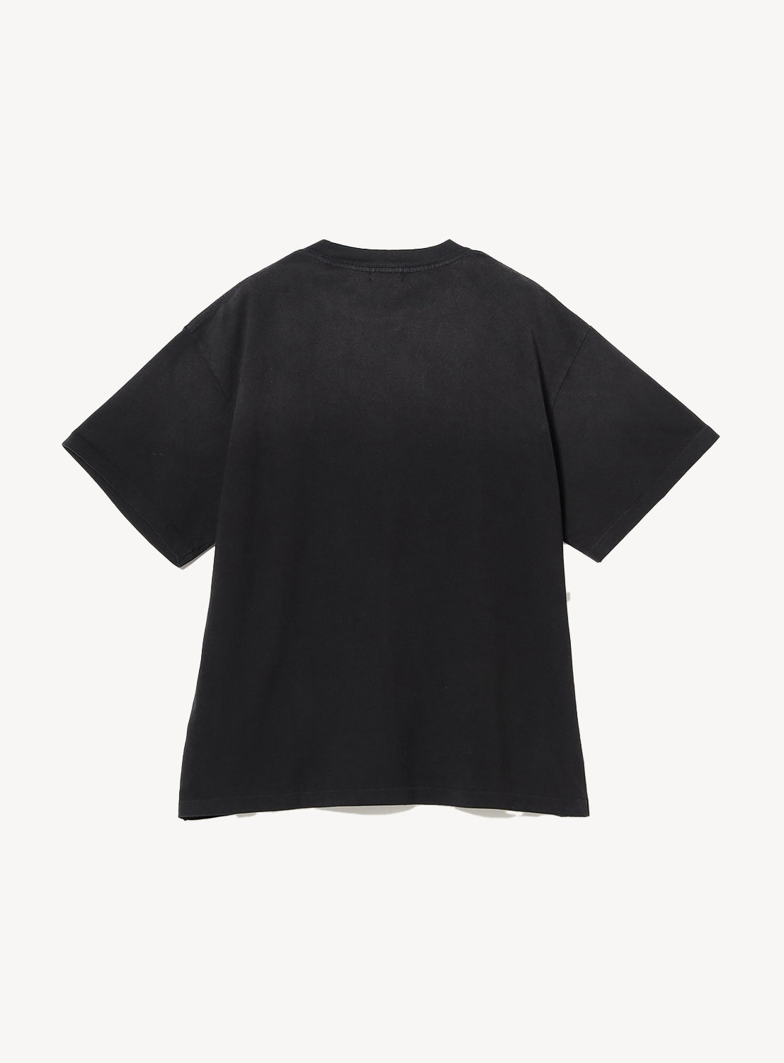 Plain back of a black t-shirt.