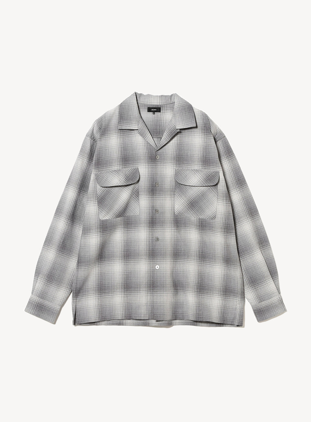 トップス OMBRE CHECK OPEN COLLAR SHIRT (TYPE-3) Ombre Check Open Collar Shirt