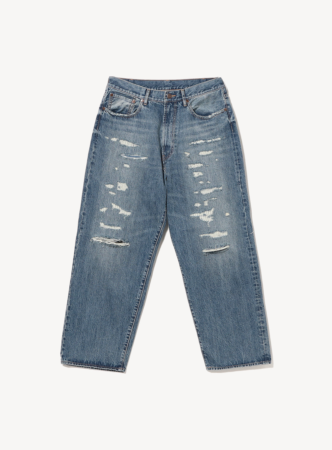 Faded Distressed Japanese Denim Pants