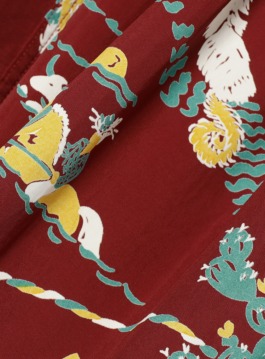 Close-up of the aloha patterned material.