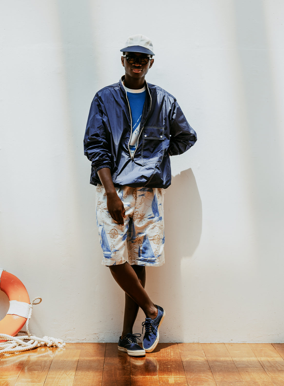 2 Pleats Relax Shorts Yacht Jacquard