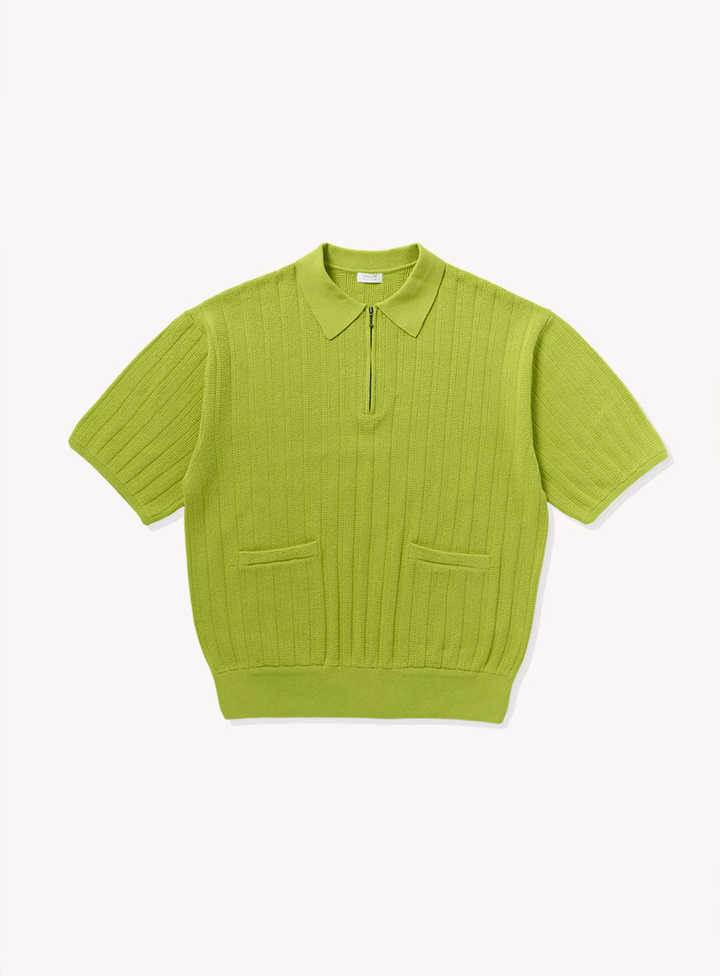 トップス crepuscule Rib Half Zip Polo Rib Half Zip Polo