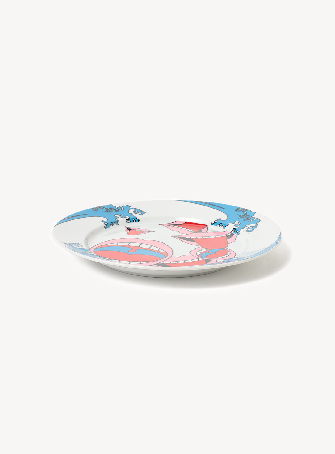 Side angle of a Tadanori Yokoo "meat plate," a striking addition to any dining or interior space.