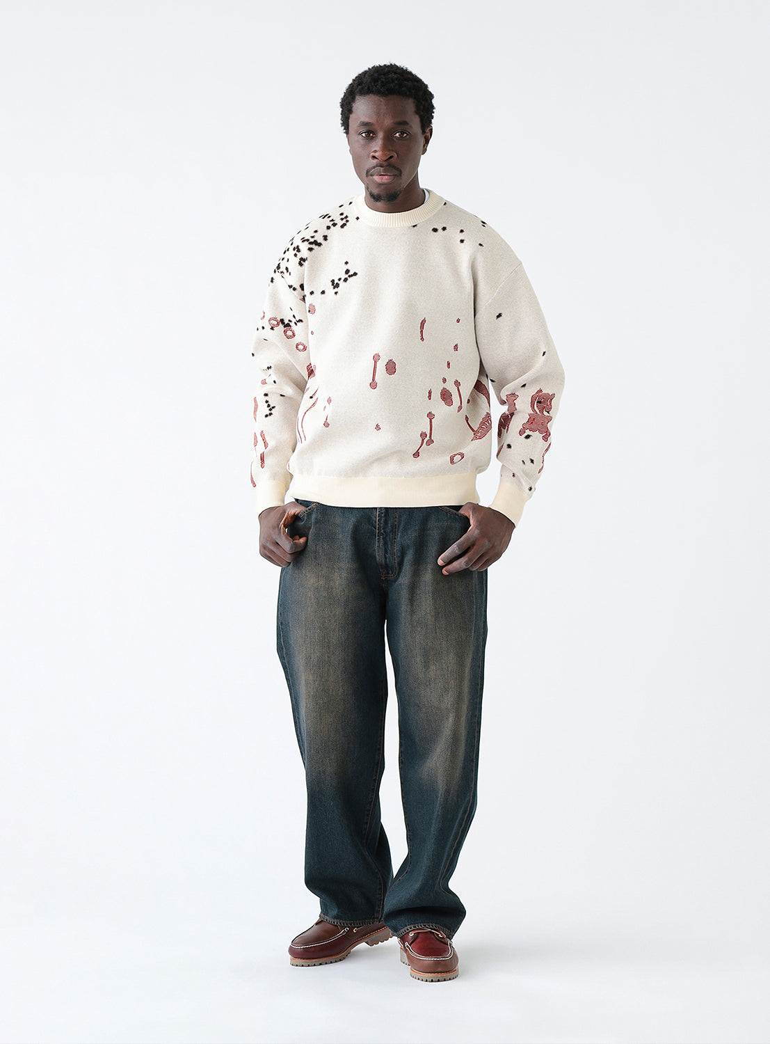 Jacquard Cotton Sweater