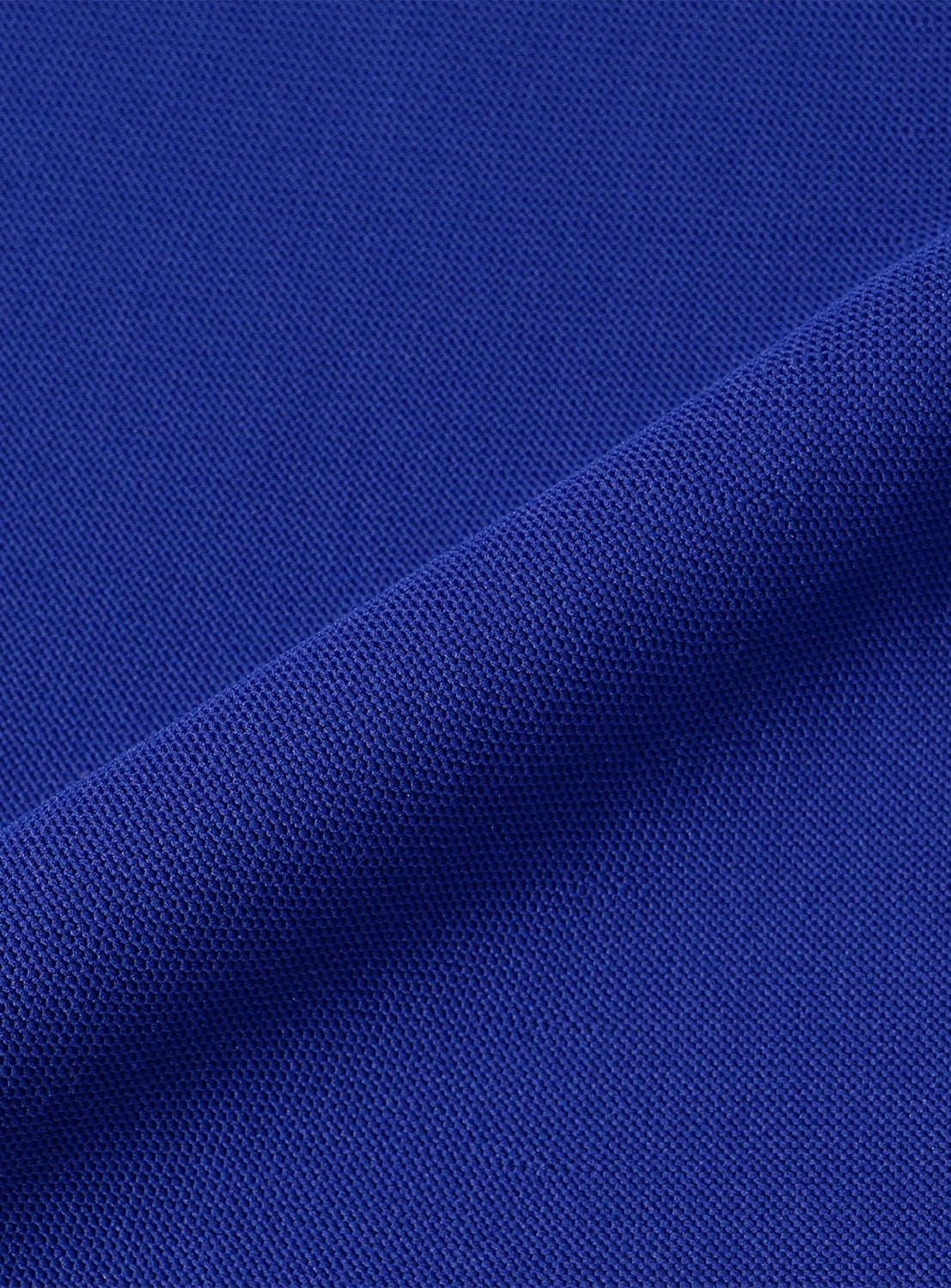 Close up o fabric and material of a the blue flare dress.