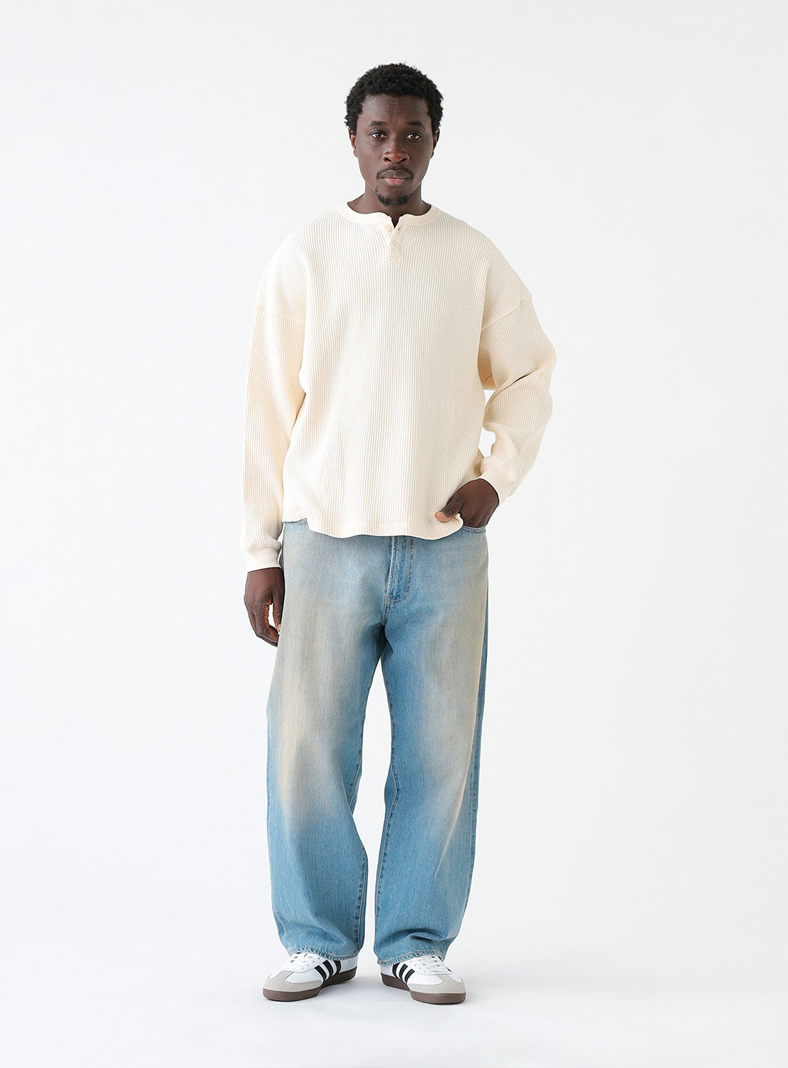 Waffle Henley Long Sleeve