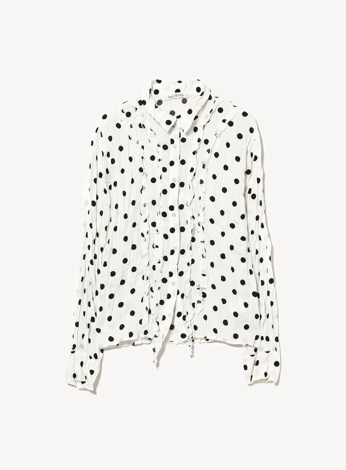 Dot Crinkle Ruffle Shirt