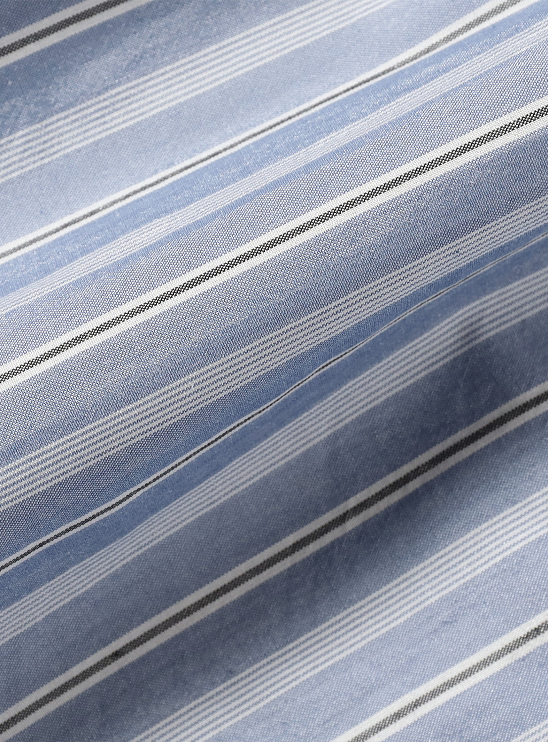 Close up of blue and white stripe pattern.