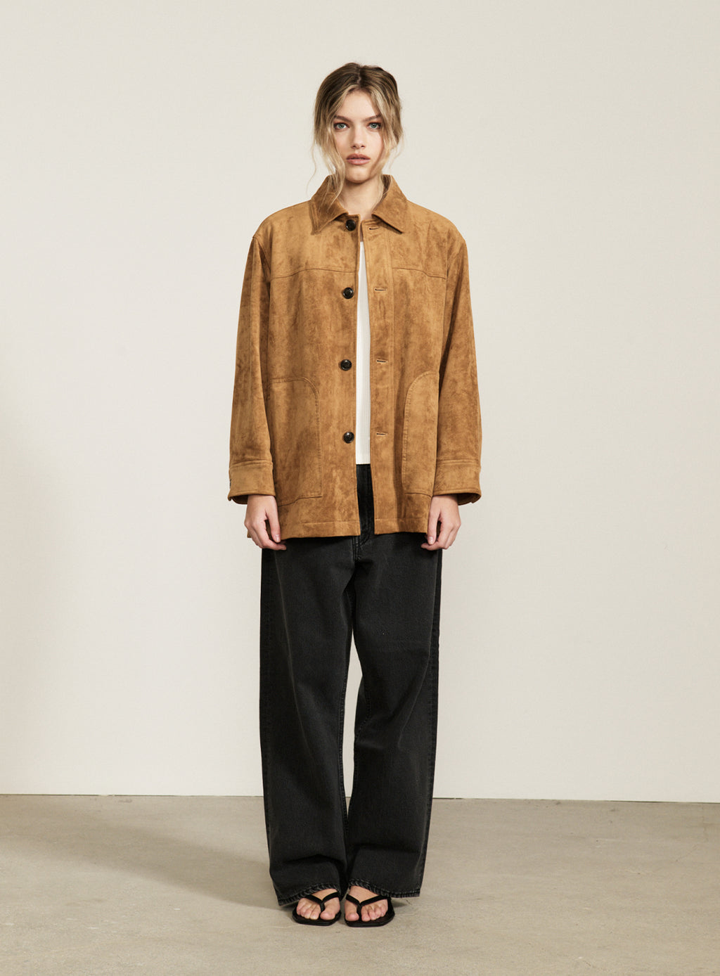 Faux Suede Half Coat