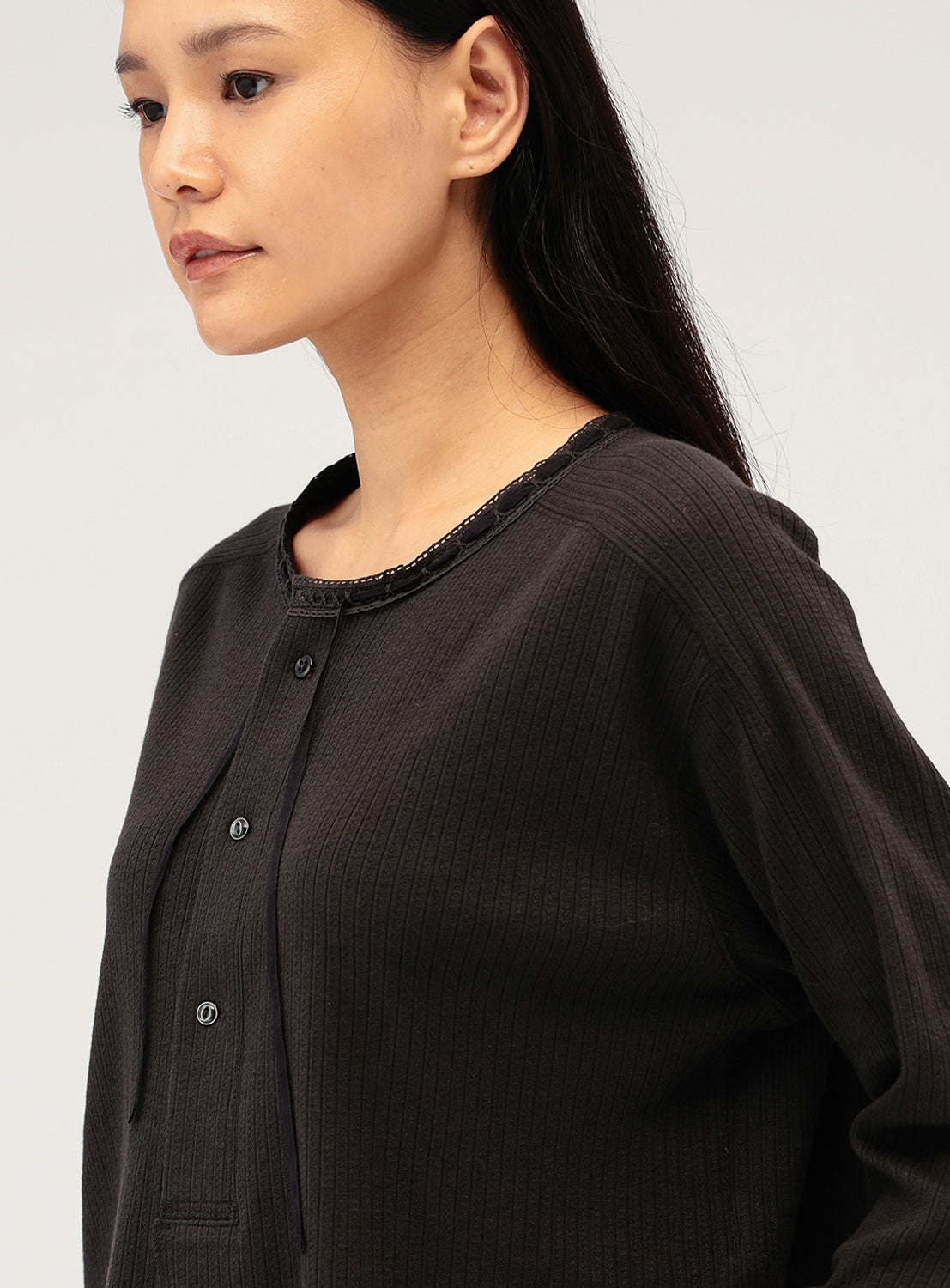 Henley Neck Lace Cardigan