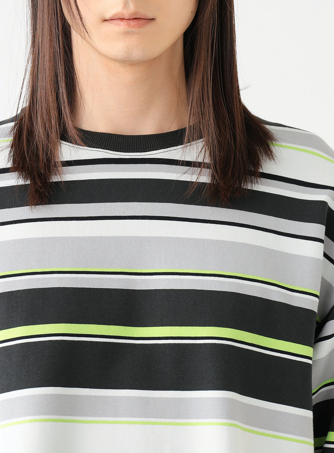 Multi Border Long Sleeve T-Shirt