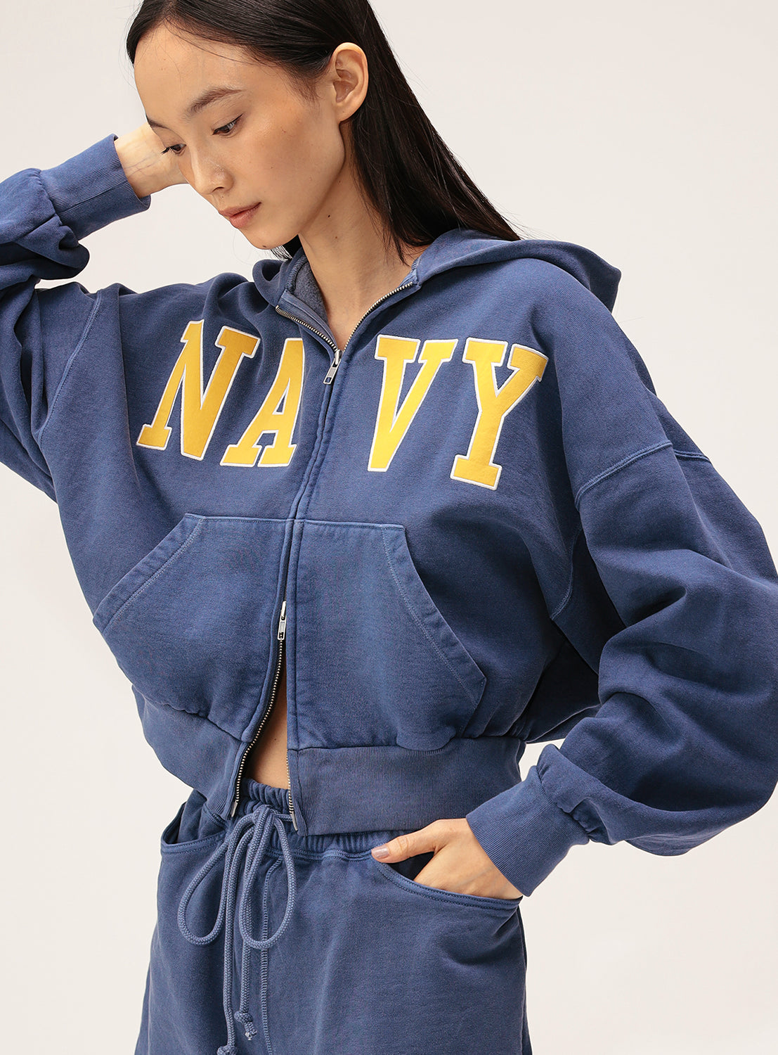 Navy Zip Hoodie