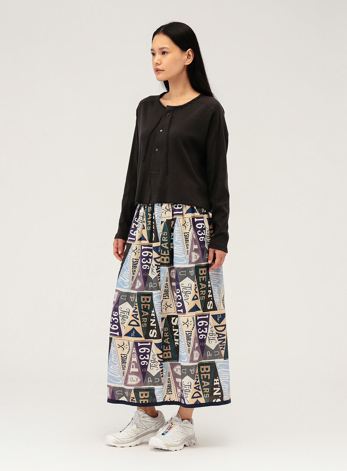 Pennant Flag Print Skirt