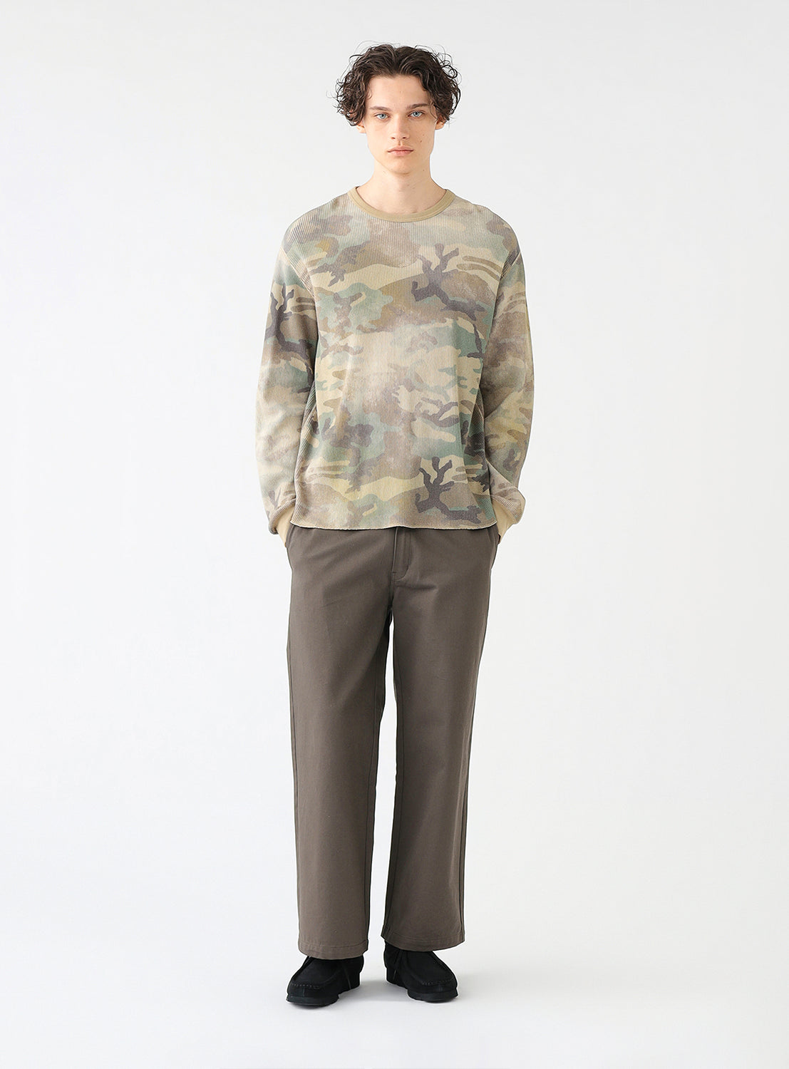 Printed Thermal Crewneck T-Shirt