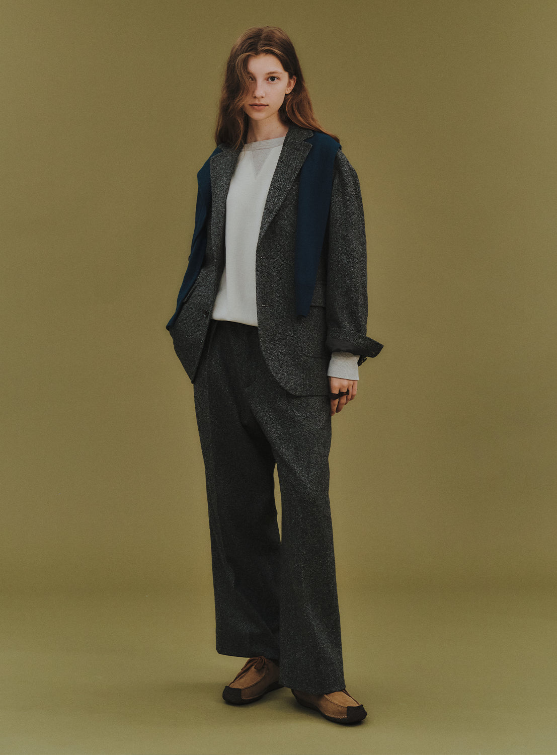 Tweed Three-button Big Jacket