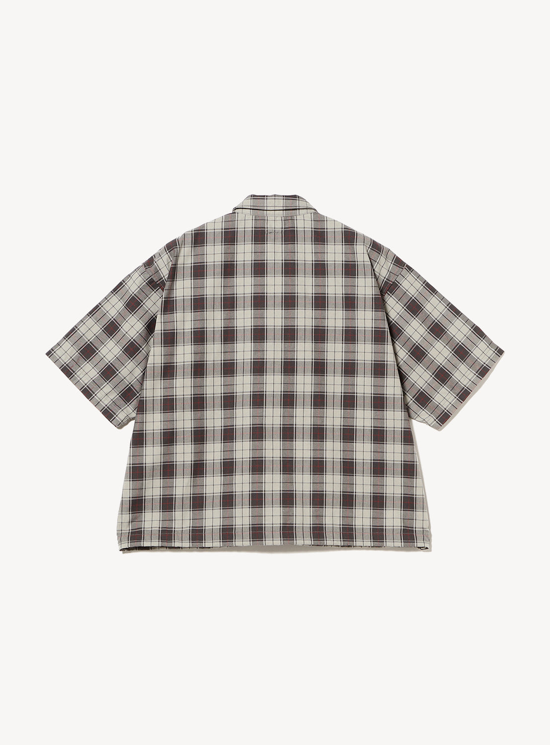 Puckered Tartan Check Zip-Up Shirt