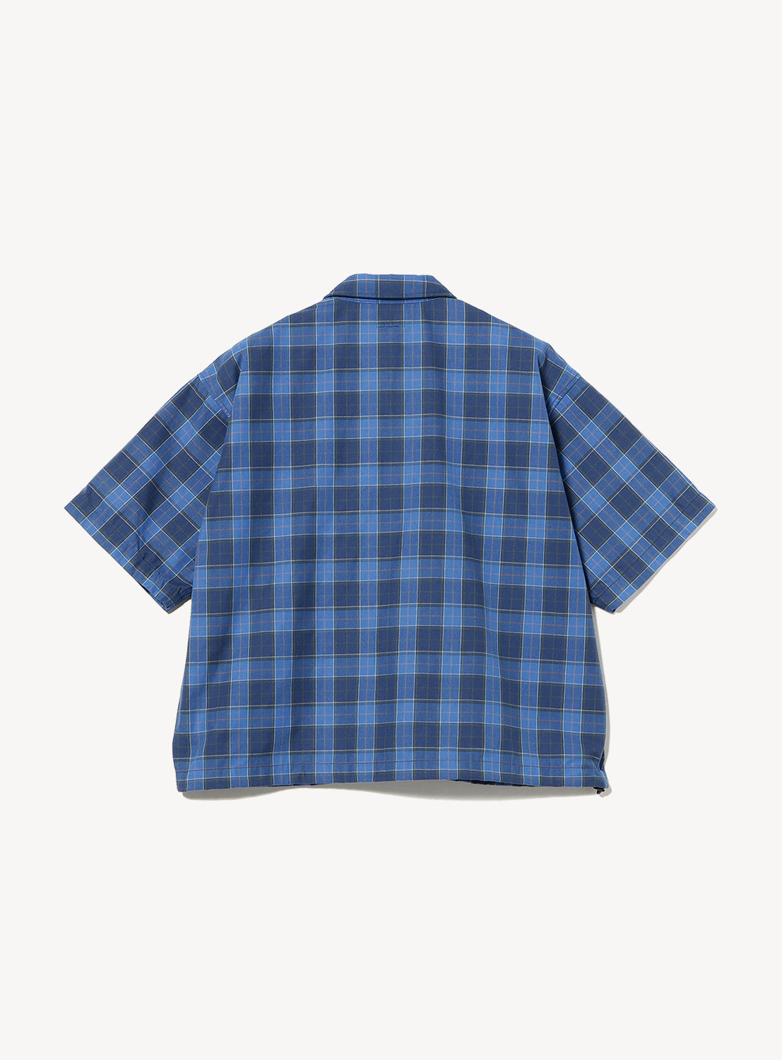 Puckered Tartan Check Zip-Up Shirt