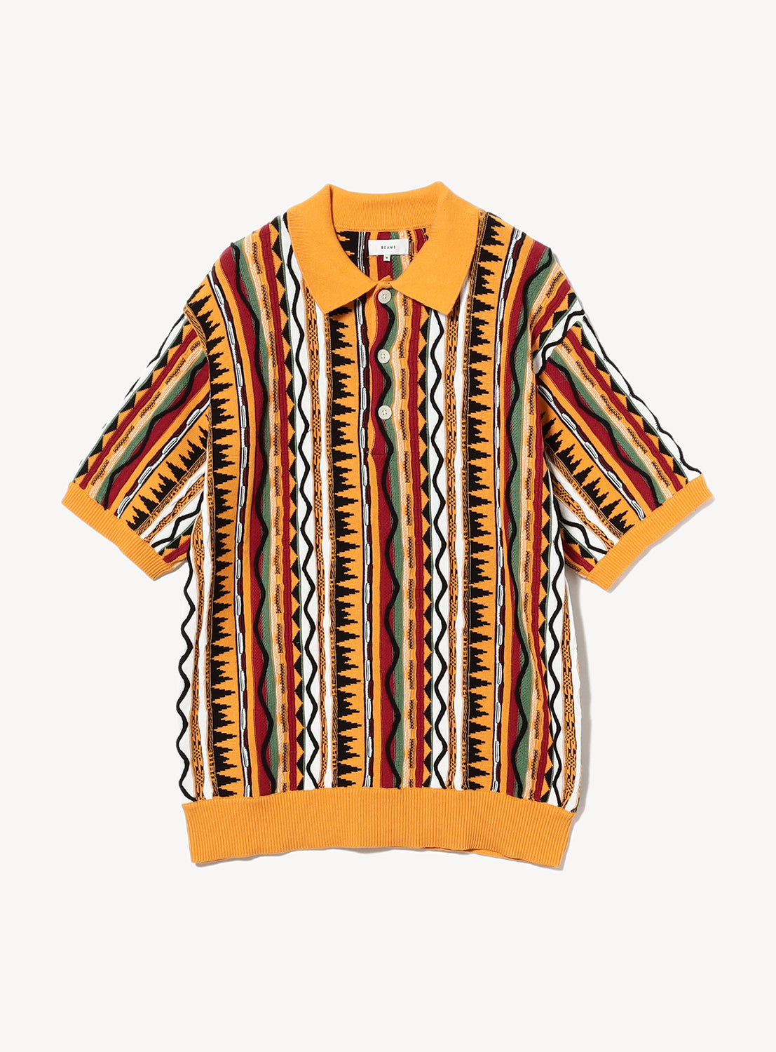 3D Stripe Knit Polo Shirt
