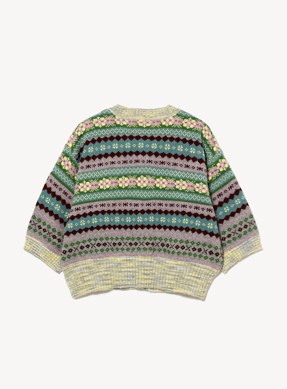 Fair Isle 5/4 Sleeve Cardigan