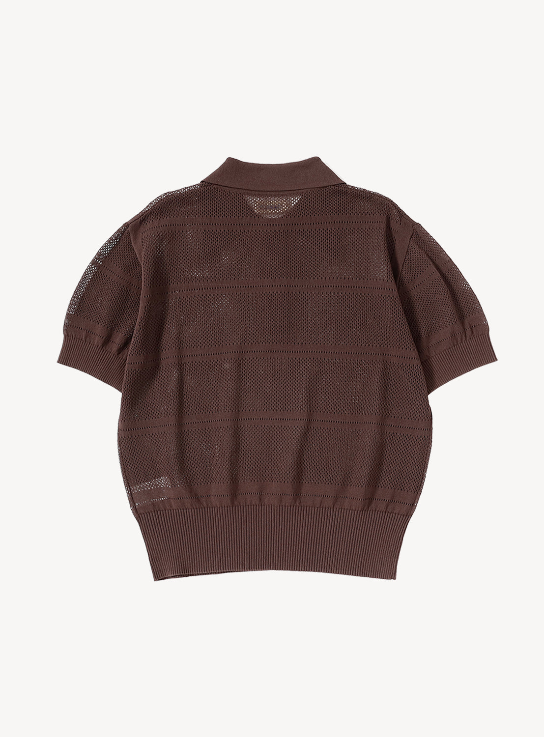 Openwork Knit Polo Shirt