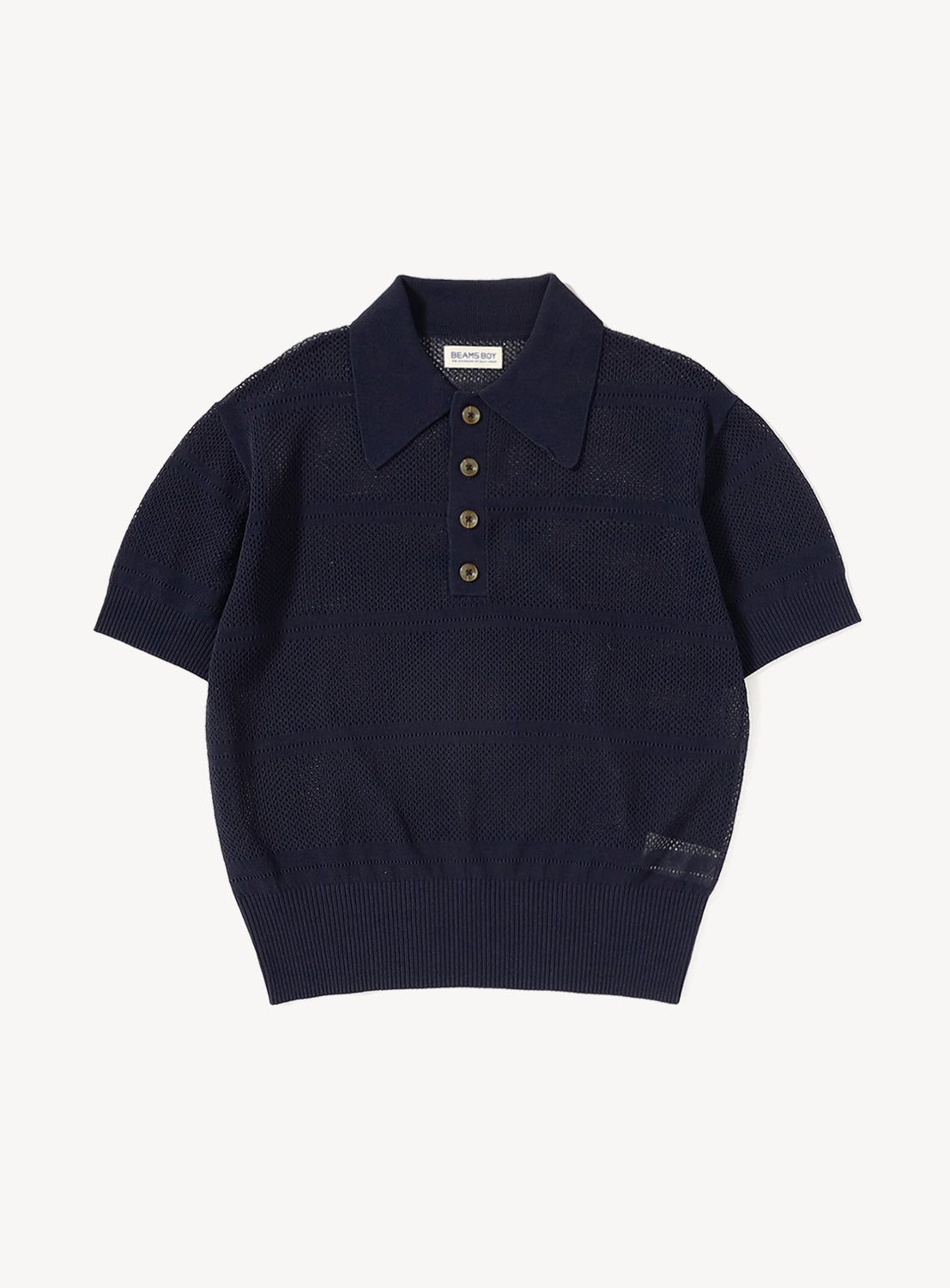 Openwork Knit Polo Shirt
