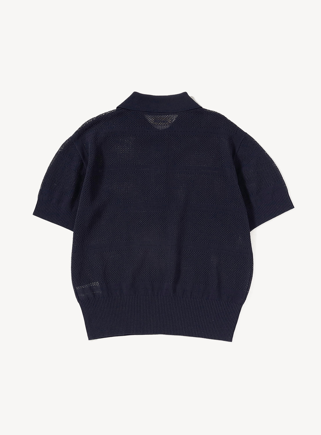 Openwork Knit Polo Shirt