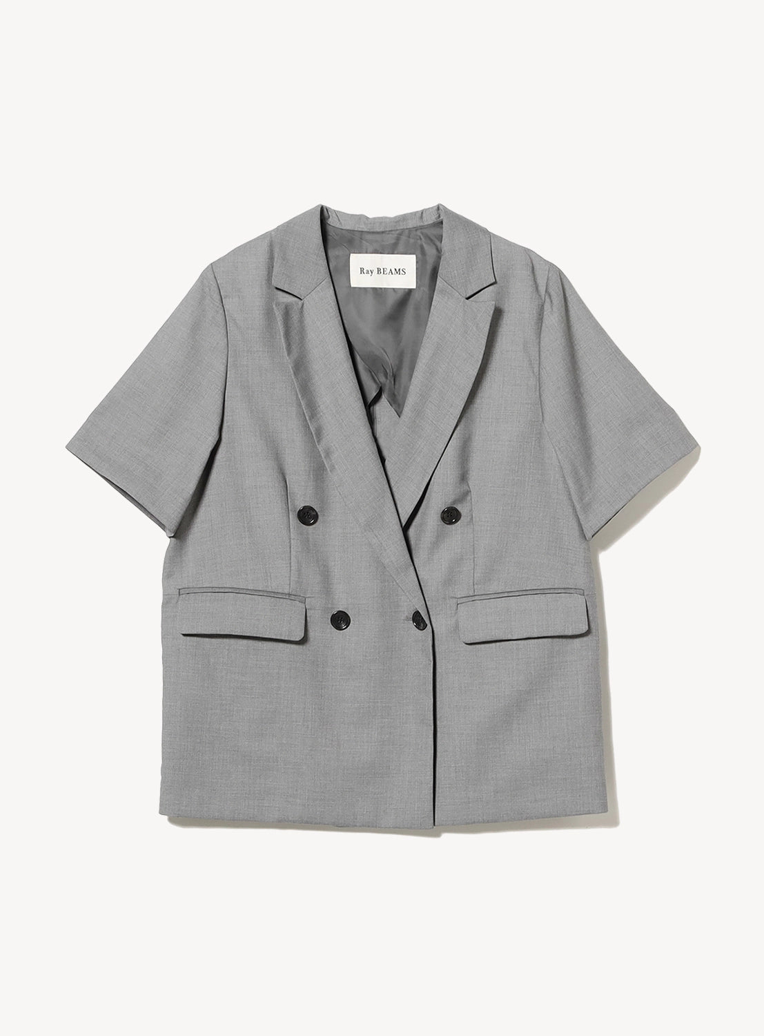 4-Button Double-Breasted Half-Sleeve Jacket