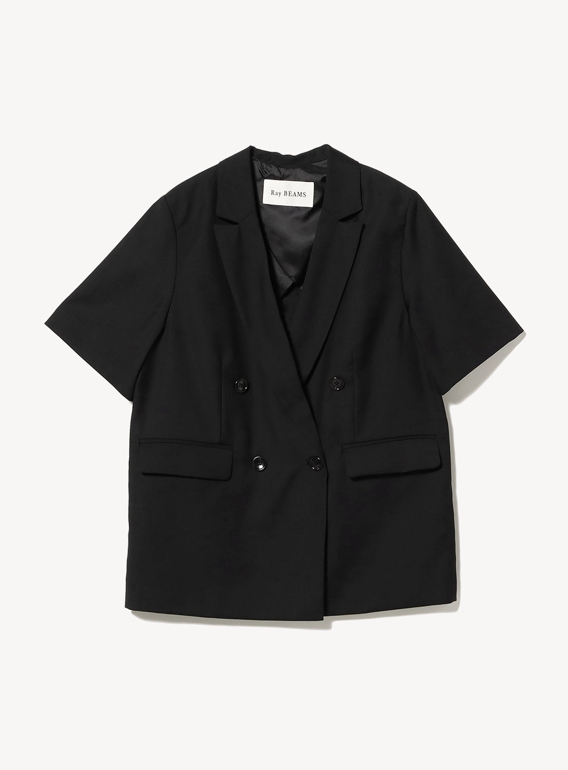 4-Button Double-Breasted Half-Sleeve Jacket