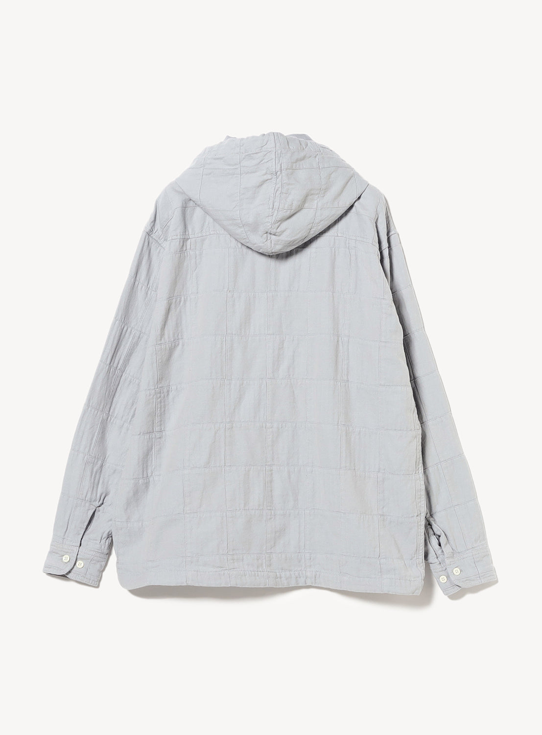Patchwork Herringbone Hooded Shirt