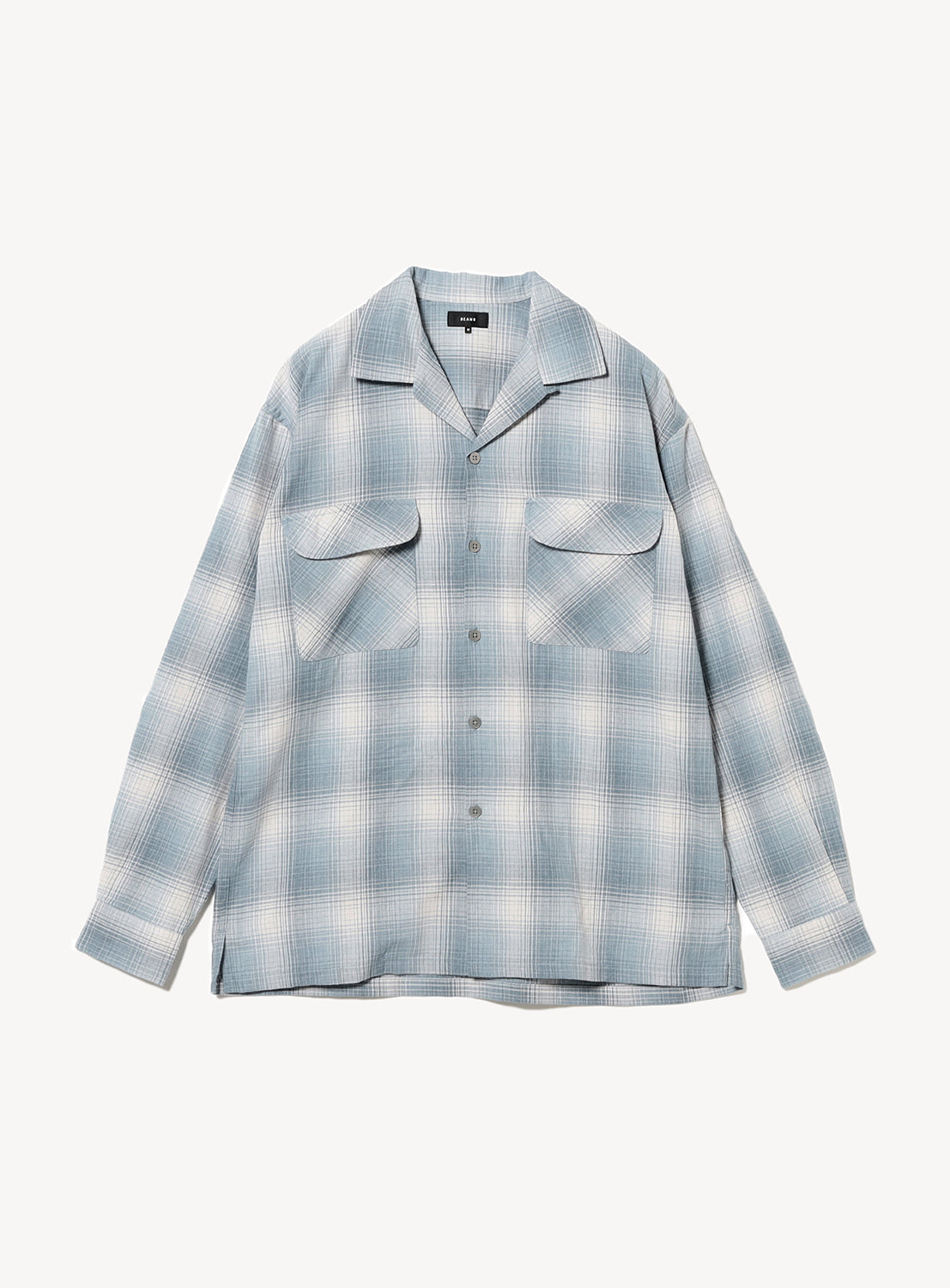 Ombre Check Open Collar Shirt