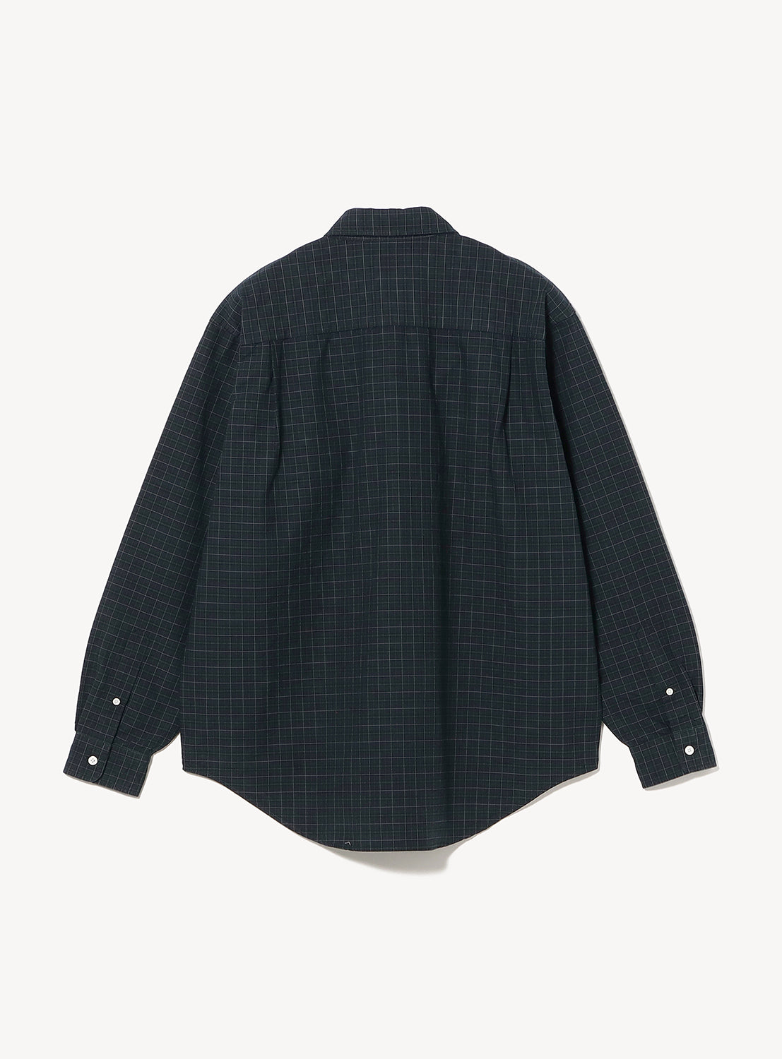 Back view of a Heavy Oxford Button-Down Shirt, featuring a vintage American design with a subtle grid pattern.