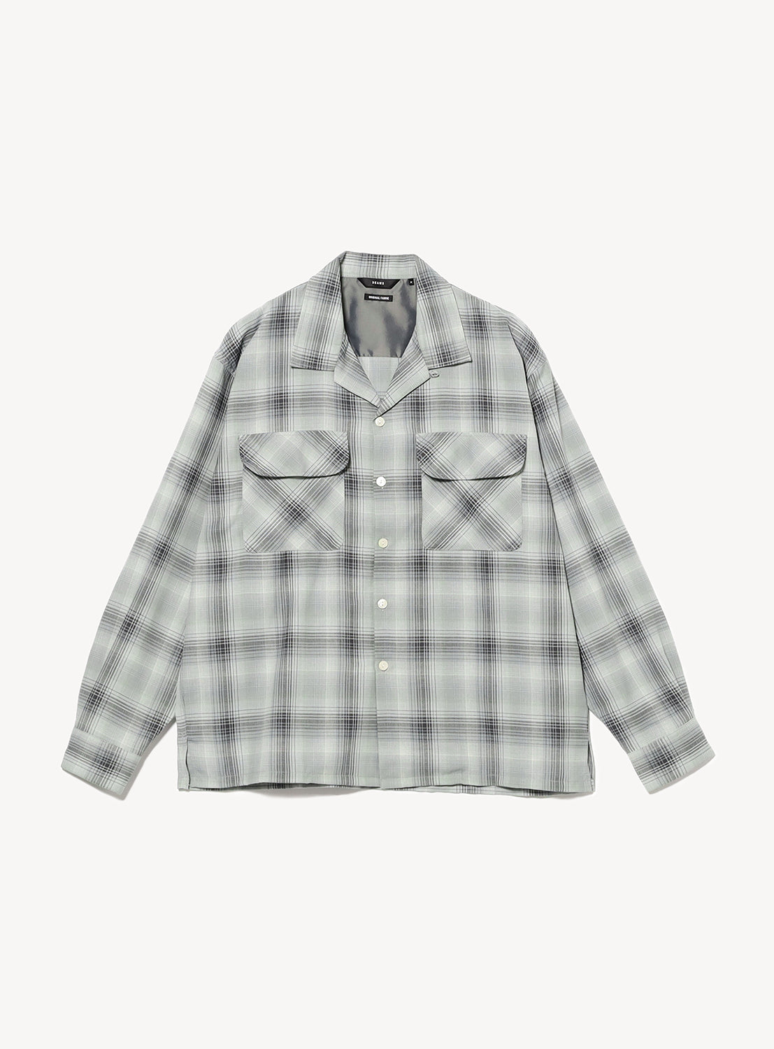 Ombre Check Open Collar Shirt
