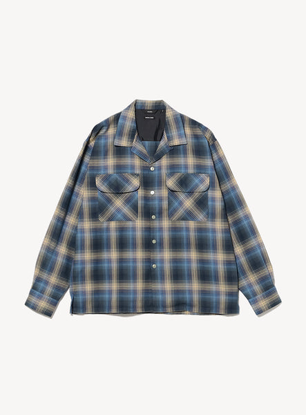 Ombre Check Open Collar Shirt