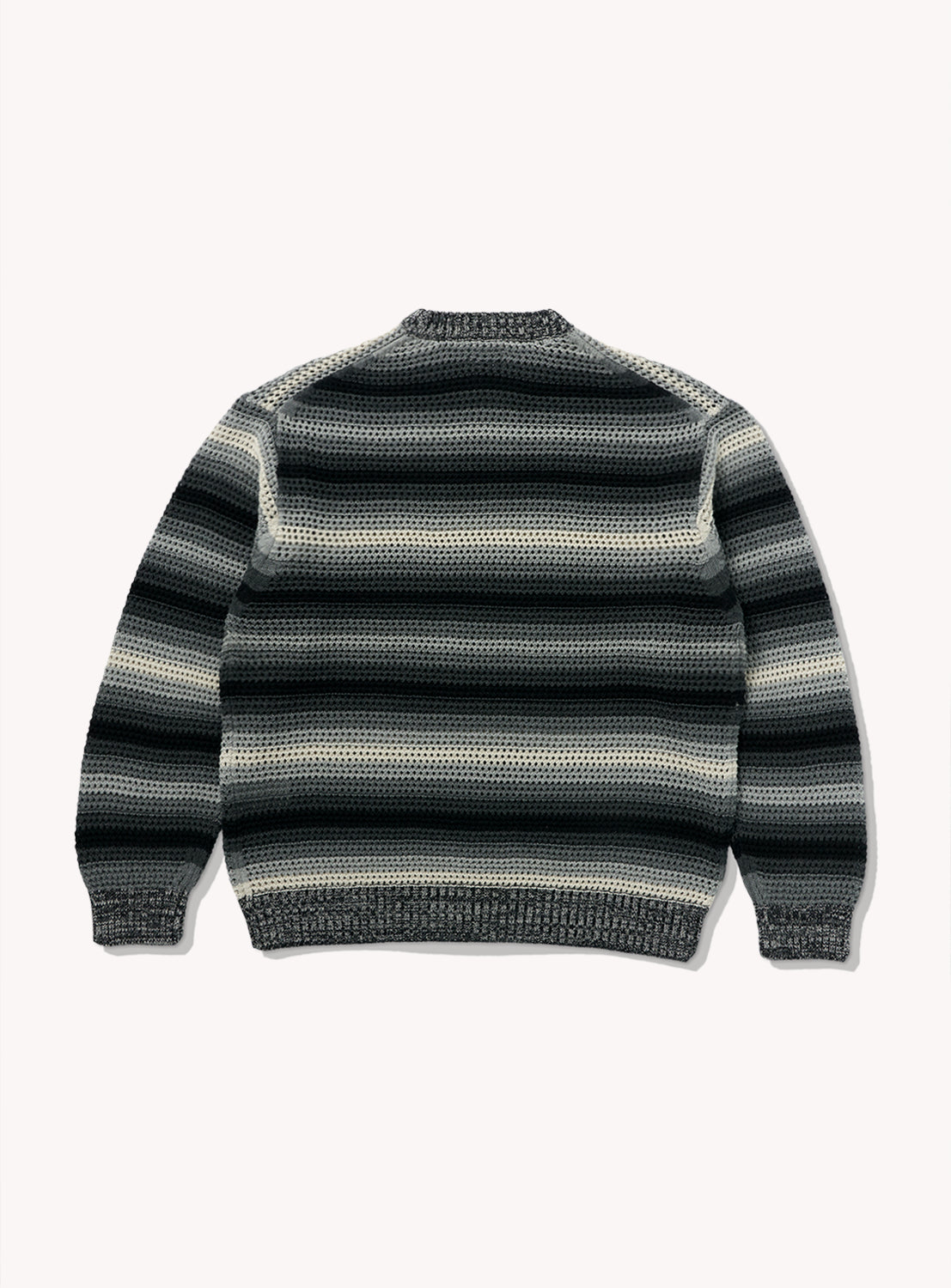 Mesh Striped Crew Neck Knit
