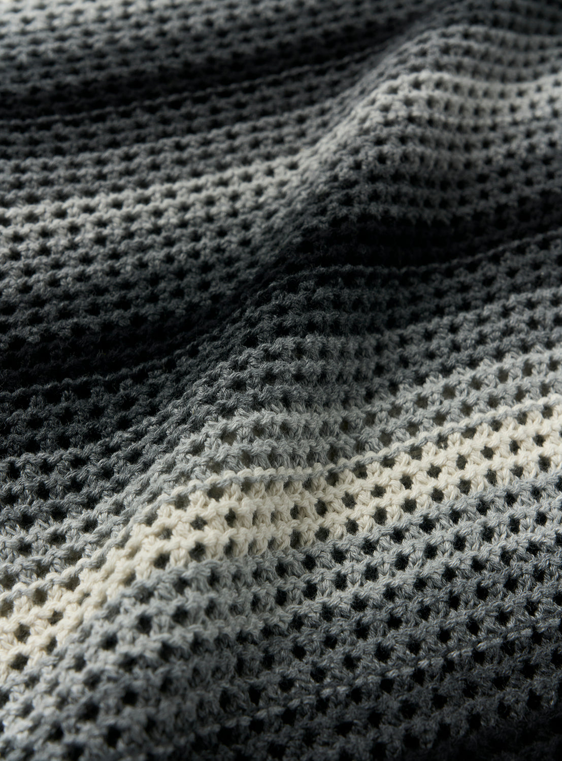 Mesh Striped Crew Neck Knit