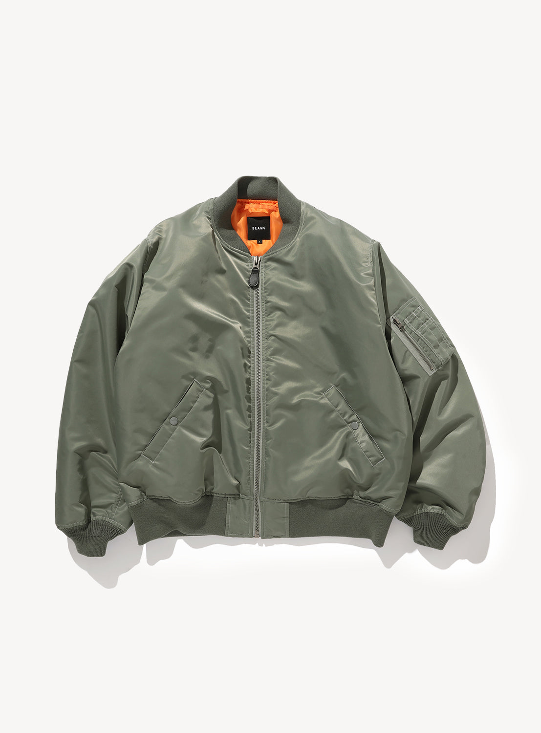 BEAMS MA-1 フライトジャケット オリーブ Relaxed Fit Ma-1