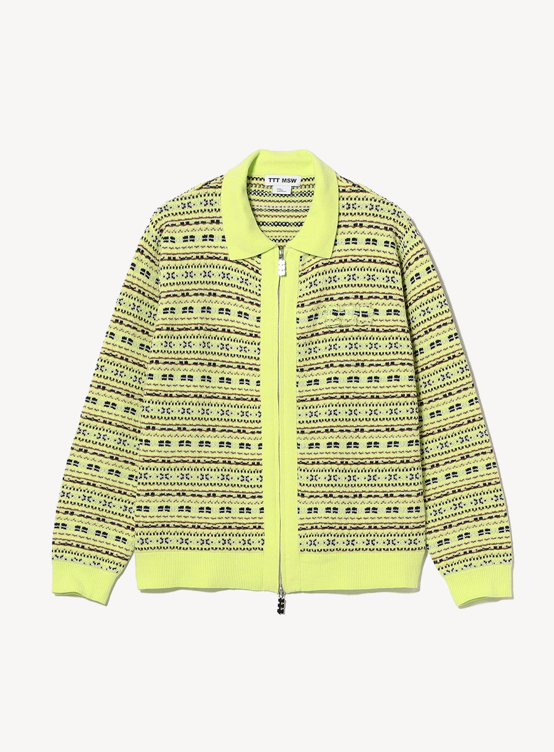 Zip Up Knit Polo Cardigan