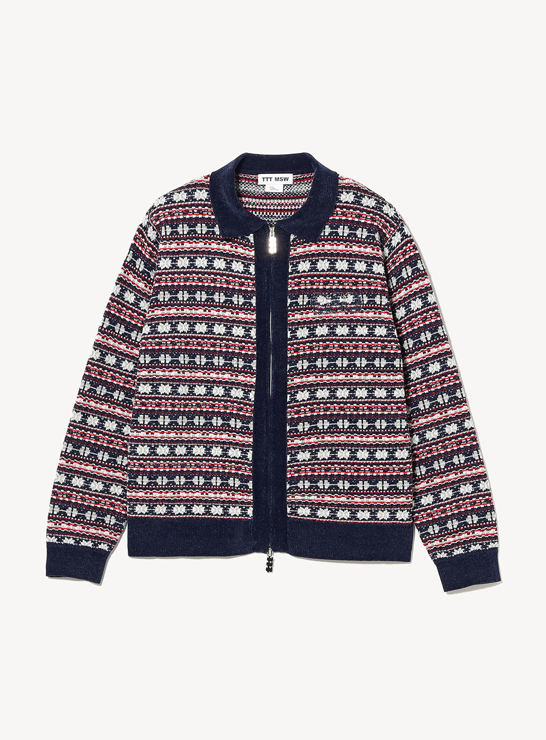 Zip Up Knit Polo Cardigan