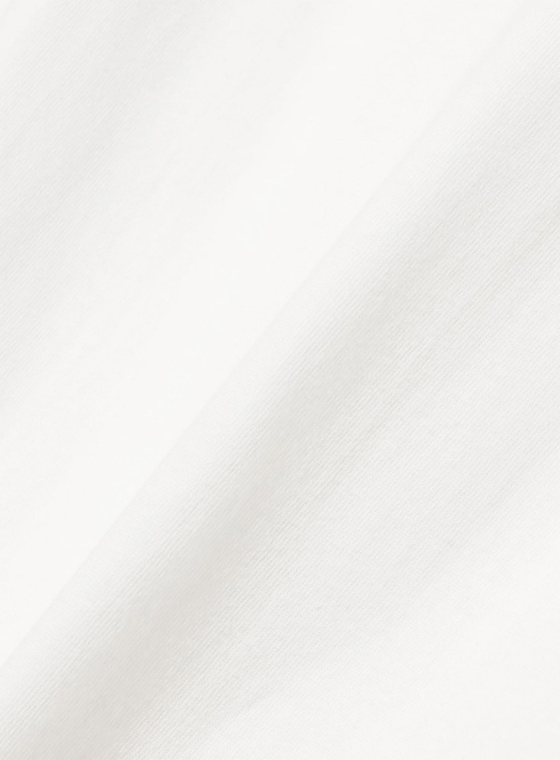 Close-up of a white Chaos Fishing Club Coat Of Arms T-shirt with a diagonal fold.