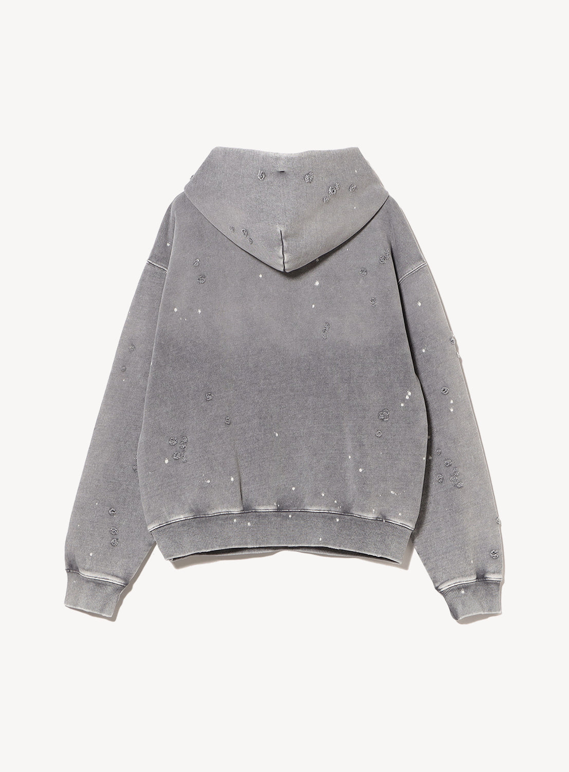 Wide Short Fit Distressed Heavyweight Hoodie