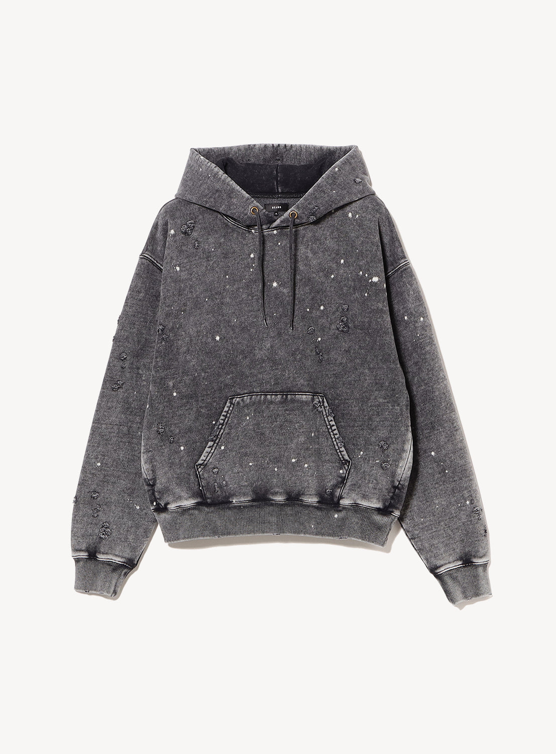 Wide Short Fit Distressed Heavyweight Hoodie