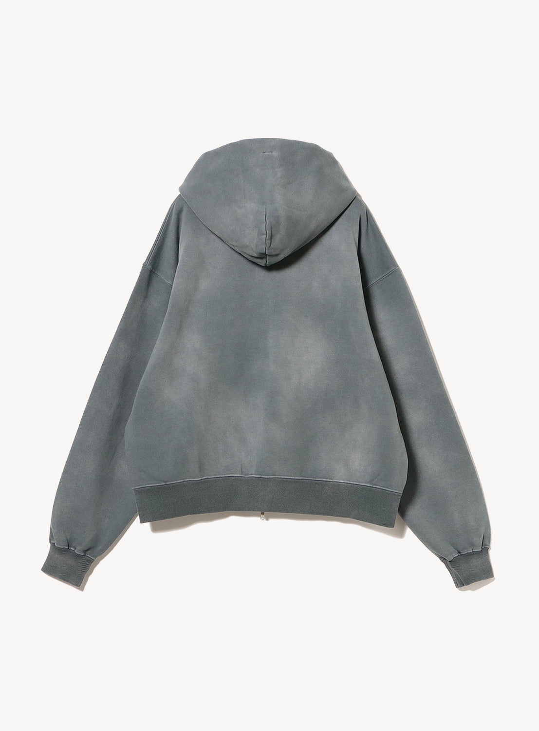 Faded Rivet Full-Zip Wide Short Fit Hoodie