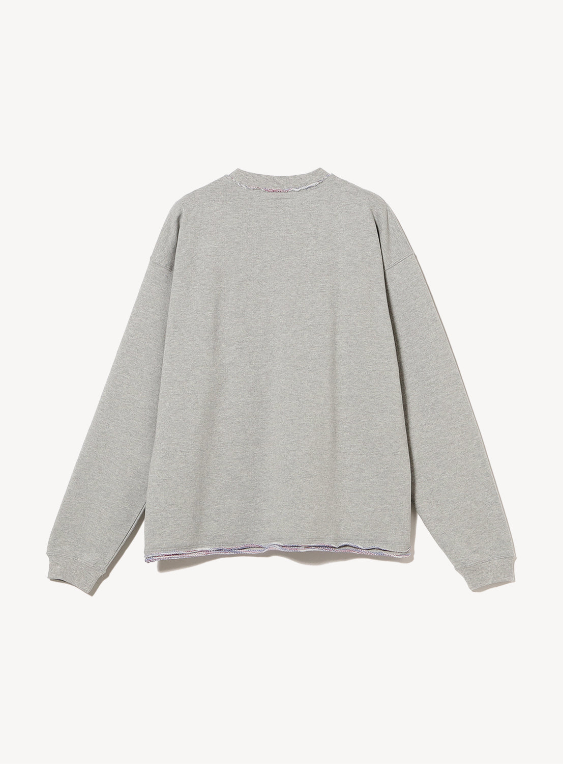 Kasuri-Dyed Cut-Off Crew Neck Sweatshirt