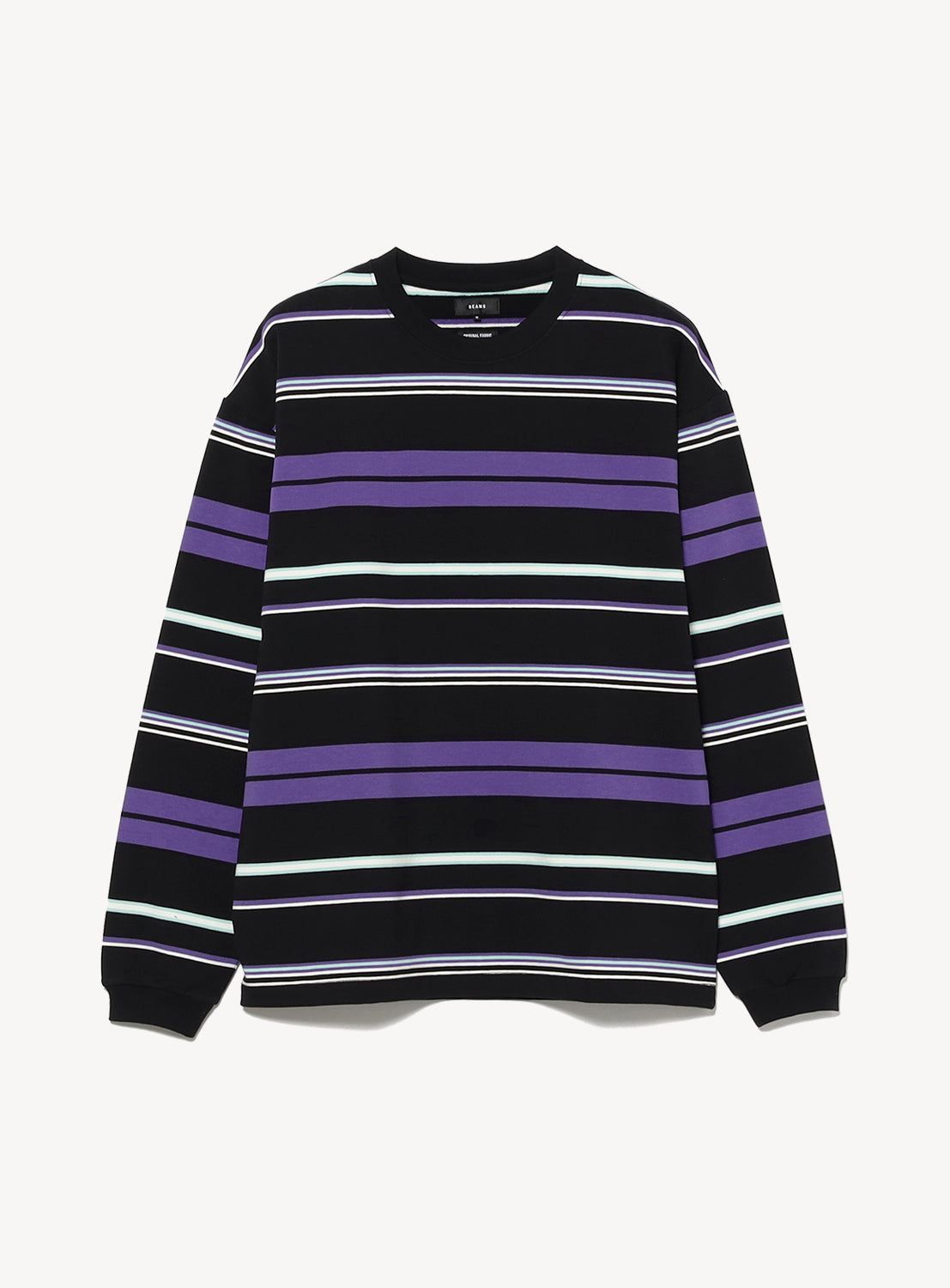 Multi-Stripe Crew Neck Wide Fit Sweatshirt
