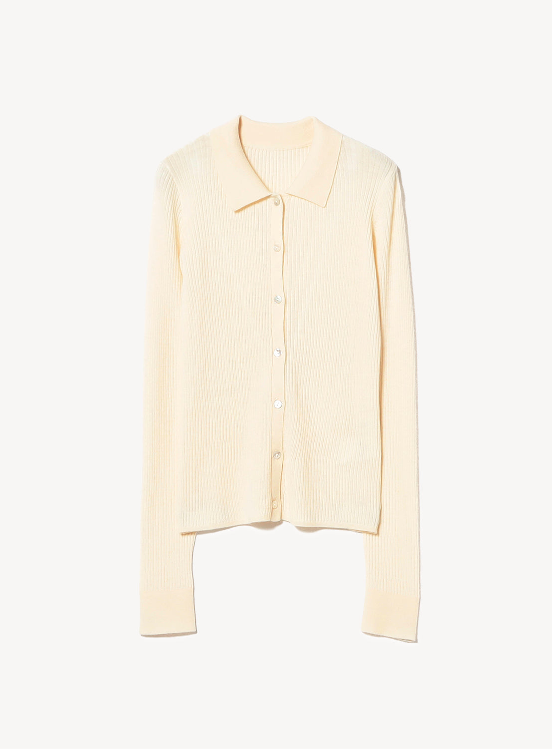 Ribbed Polo Cardigan