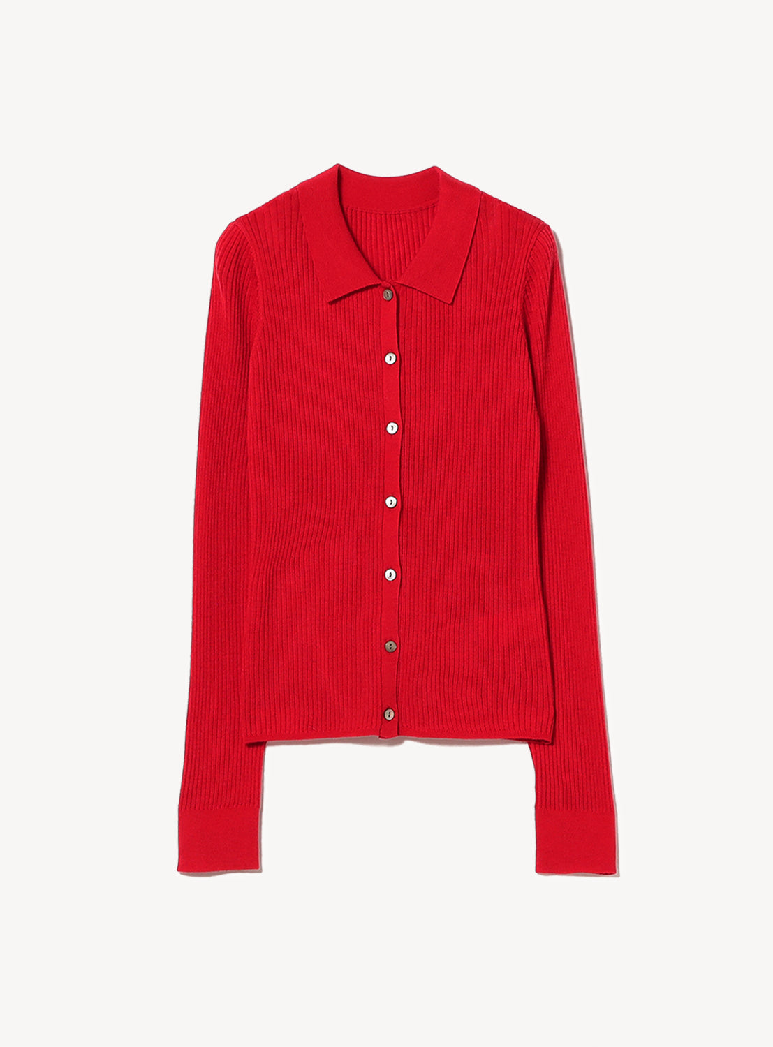 Ribbed Polo Cardigan