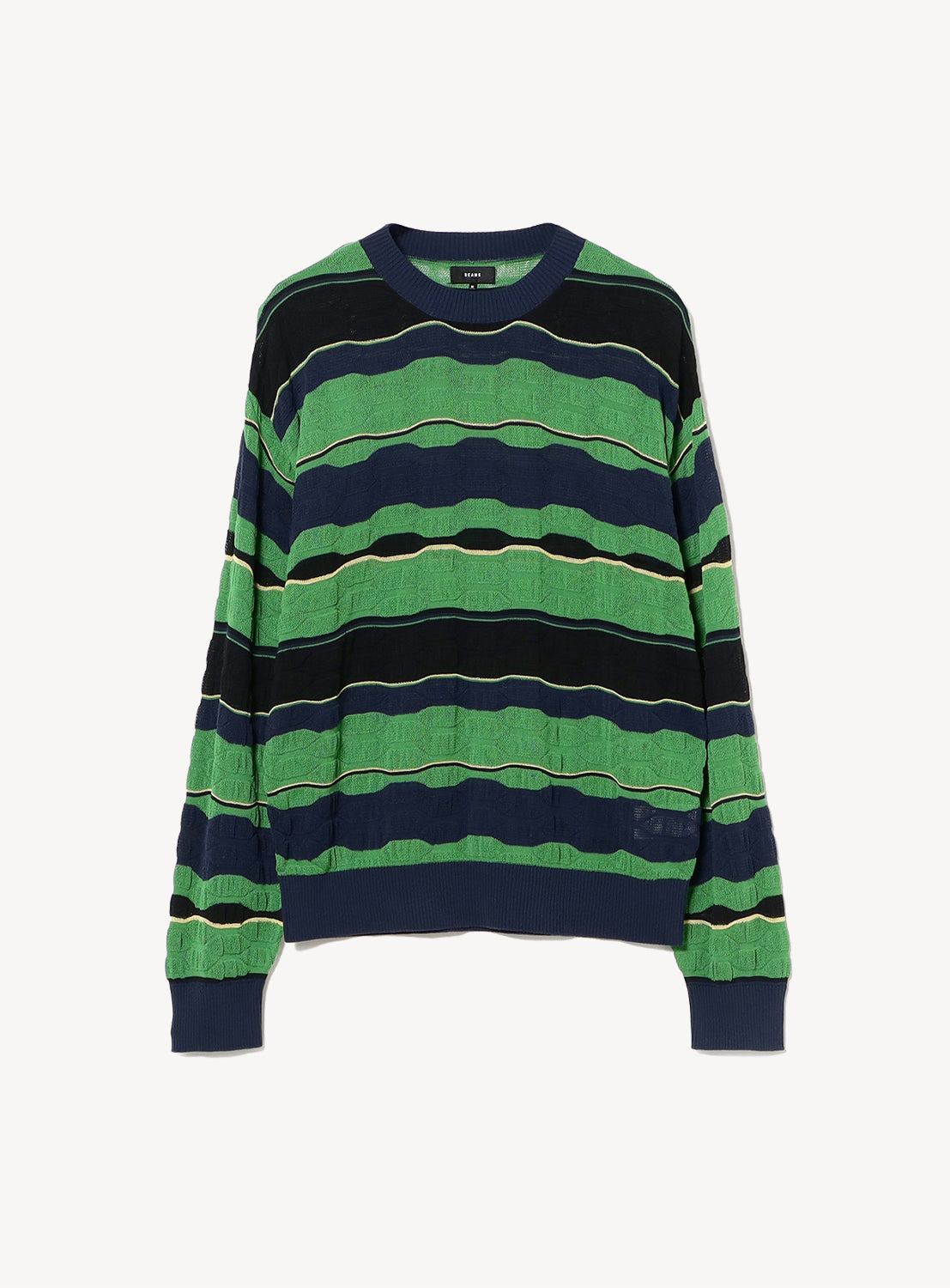 12-Gauge Jacquard Multi-Stripe Knit Sweater