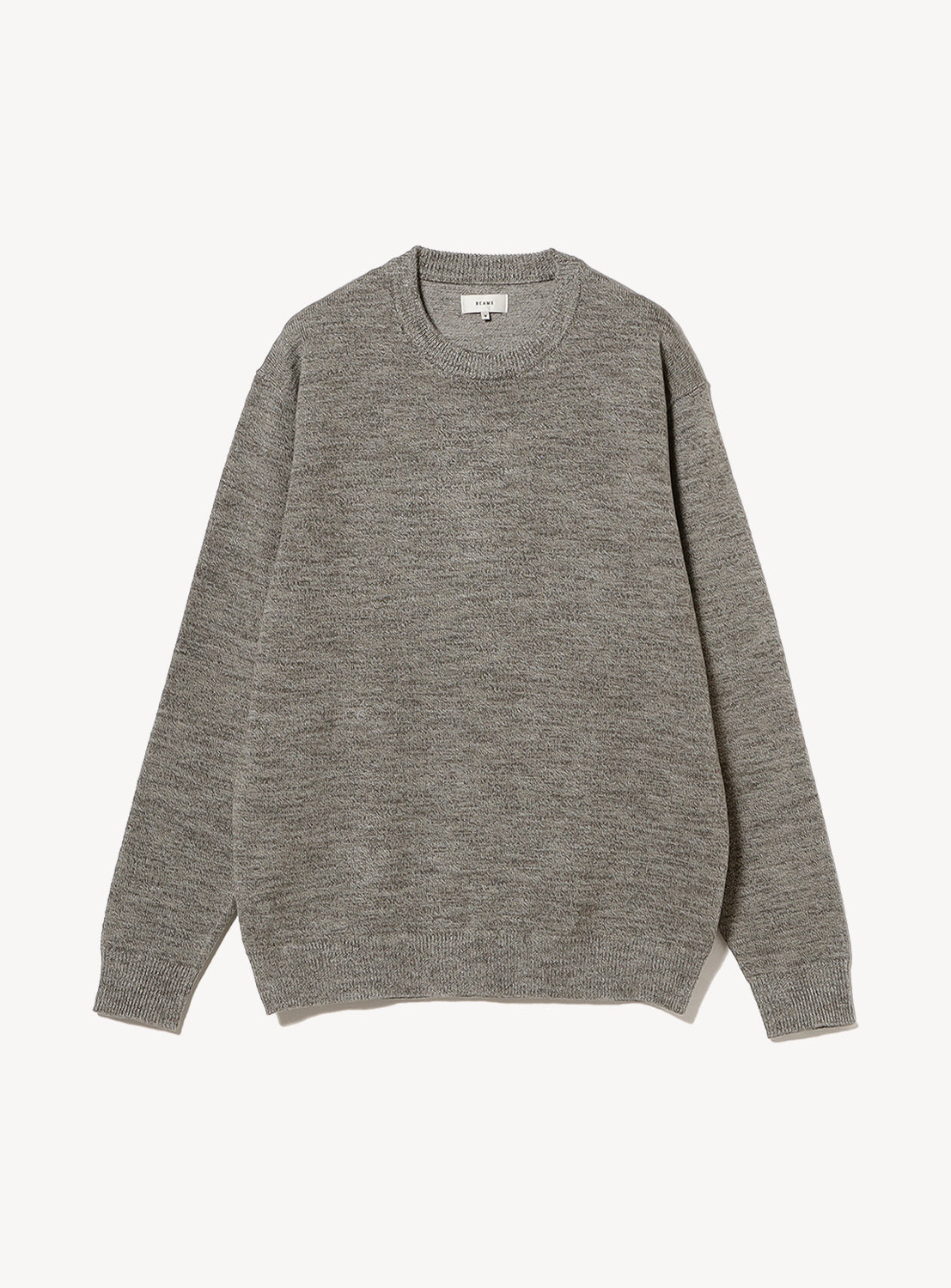 9-Gauge Textured Slub Knit Crew Neck Sweater